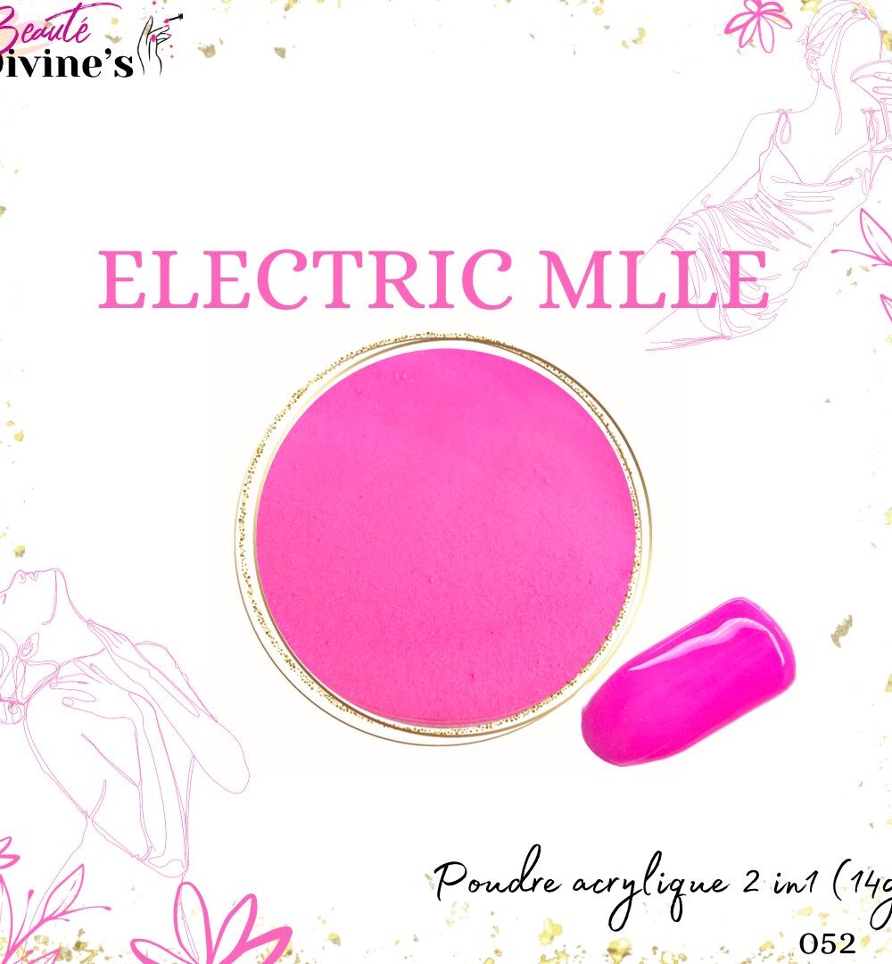 poudre acrylique 2 in 1 rose électrique mlle beauté divine's